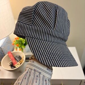 Striped Blue and White Cap
